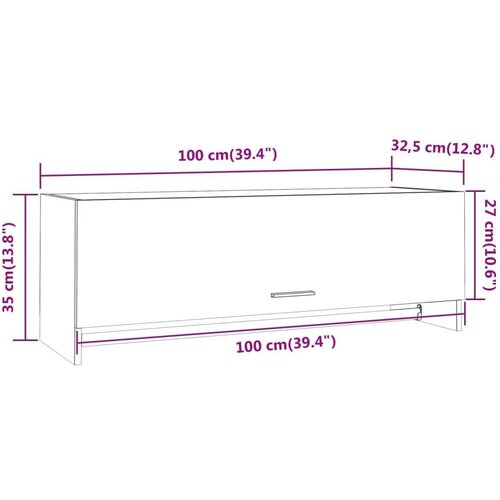 vidaXL garderobna omara rjavi hrast 100x32,5x35 cm konstruiran les Cene