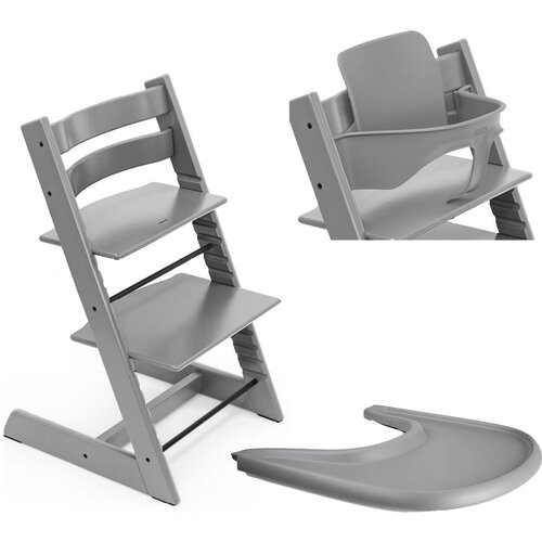 Stokke stol za hranjenje Tripp Trapp set 3v1 storm grey/storm grey 685600- pladenj Cene