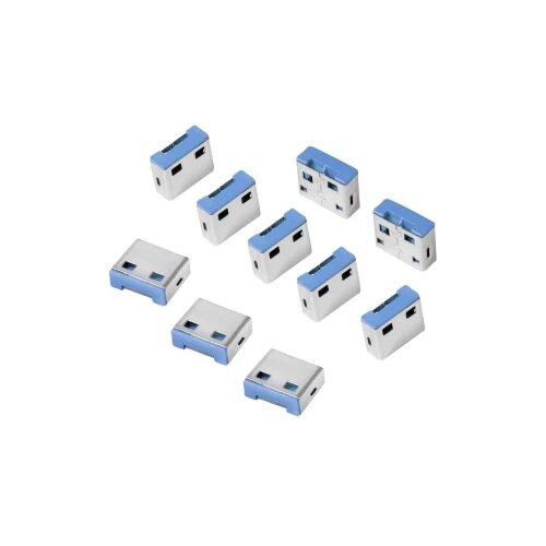 Logilink zaključavanje USB priključka USB PORT LOCK 10-dijelni komplet srebrna, plava boja bez ključa AU0046 Cijene