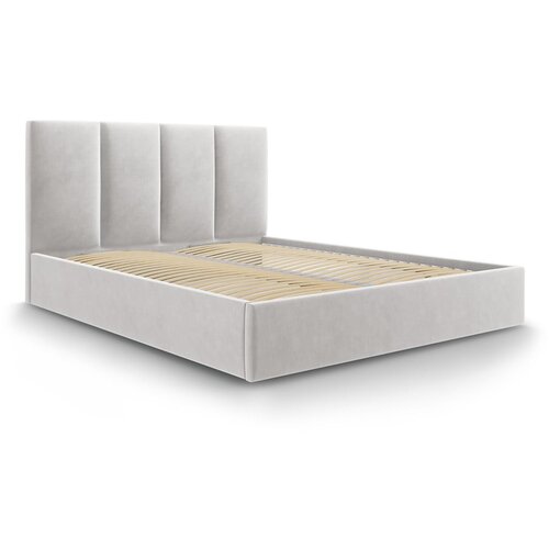 Mazzini Beds svetlo siva žametna zakonska postelja Juniper, 140 x 200 cm Cene
