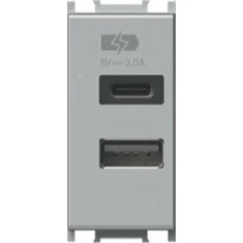 USB polnilnik (3 A, IP20, srebrn)