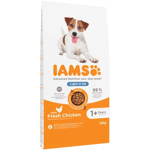 IAMS 10 + 2 gratis! suha pasja hrana 12 kg - For Vitality Dog Weight Control piščanec