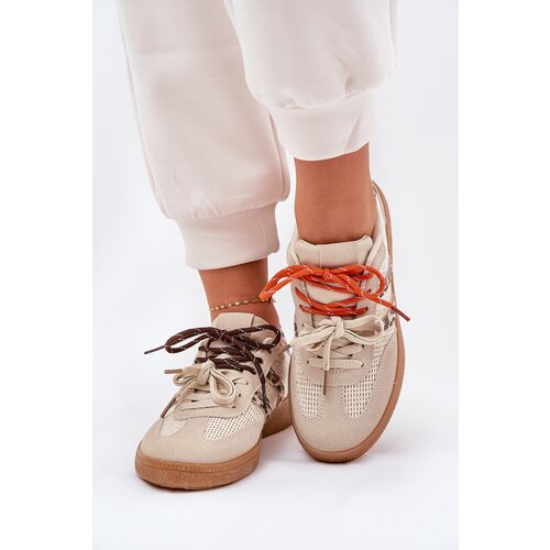 Boto Women's Sneakers With Double Lacing Leopard Beige Ollabes Cene