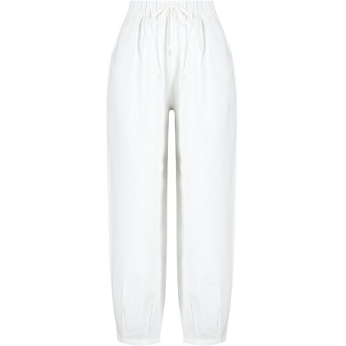 Trendyol Ecru Woven 100% Cotton Trousers Slike