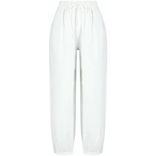 Trendyol Ecru Woven 100% Cotton Trousers