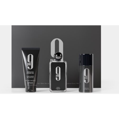 Afnan Muški poklon set 9 Pm, EDP, 100 ml + Gel za tuširanje, 150 ml + Deo sprej, 150 ml Cene