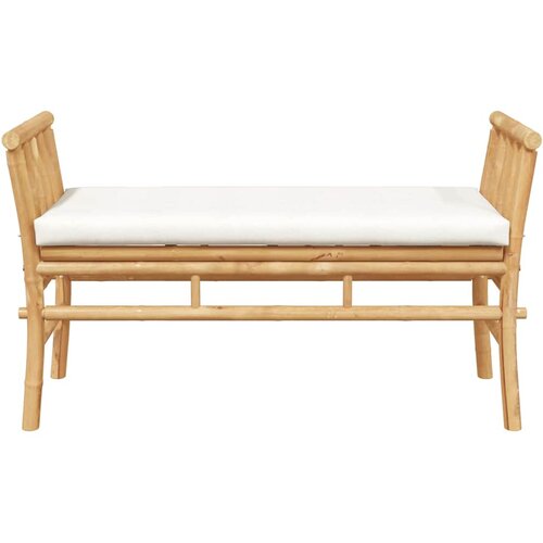  Vrtna klupa s jastukom Smeđa 110 x 38 x 65cm bambus Slike
