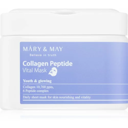 MARY & MAY Collagen Peptide Vital Mask set sheet maski s učinkom protiv bora 30 kom
