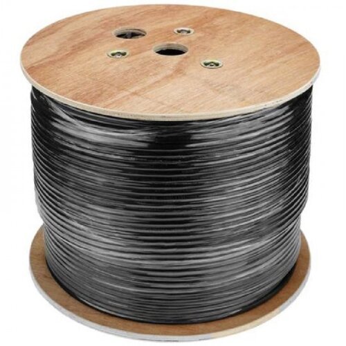 Gembird FPC-6260E-SOL-OUT FTP kabl cat.6 outdoor solid 23AWG 0.57mm premium CCA 305m, Crni Slike