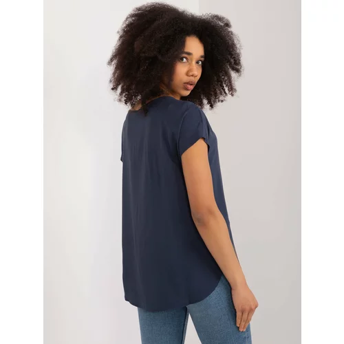 Fashion Hunters Navy blue women's summer blouse SUBLEVEL