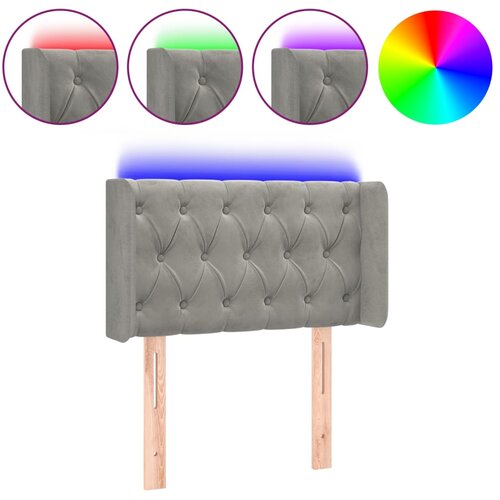 Maison Chic LED Posteljno vzglavje - Vzglavna omarica - Nočna omarica svetlo sivo 83x16x78/88 cm žamet, (21709896) Cene