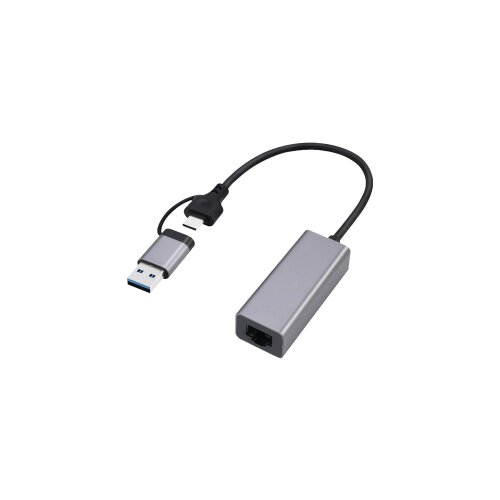 USB-A Type-C to Ethernet LAN 2.5Gb GEMBIRD USB 3.1 + type-C Gigabit network adapter, space grey, A-USB3AC-LAN2G-01 Cene