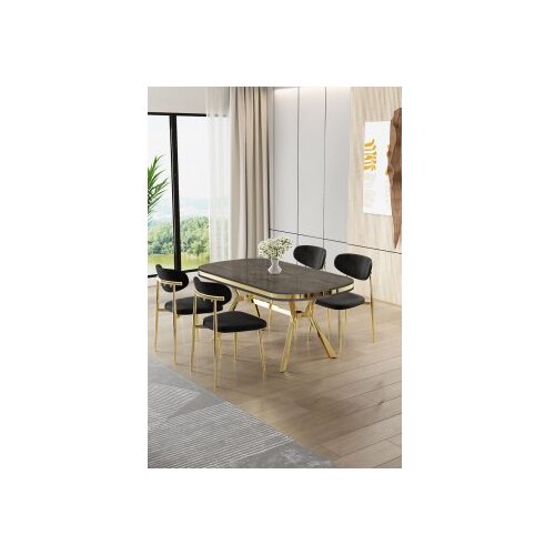 Hanah home trpezarijski set, 5 dijelova, crni Cene
