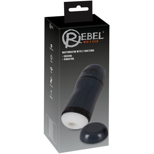 Rebel - 2u1 usisni, vibrirajući masturbator (crni) Cene