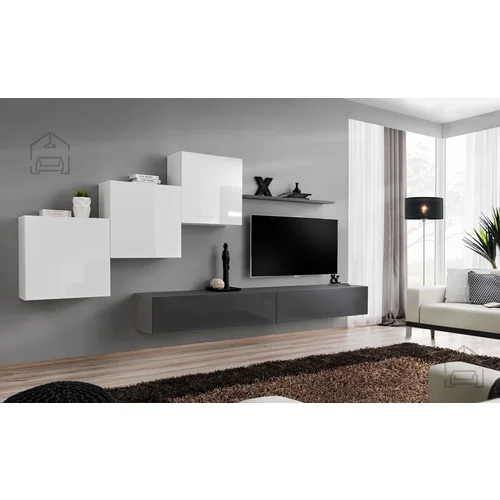 ASM Meble Dnevni TV regal Switch X 330 cm - bel/grafit