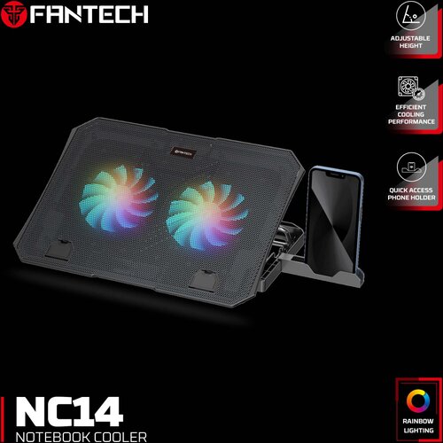  Laptop Cooler Fantech NC14 RGB crni Slike