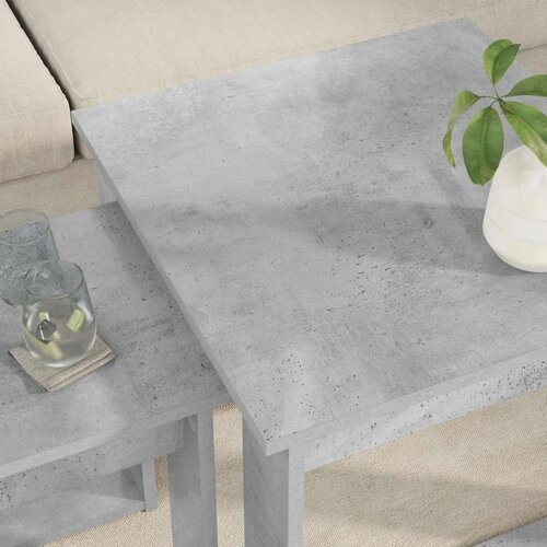  Set stolića za kavu 2 pcs Betonski sivi Konstruirano drvo Slike