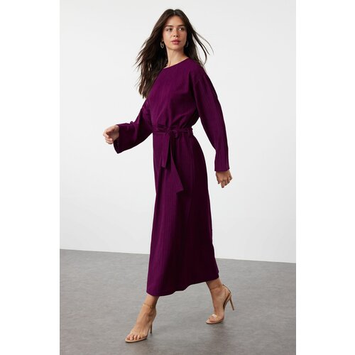 Trendyol Purple Belted Woven Dress Cene