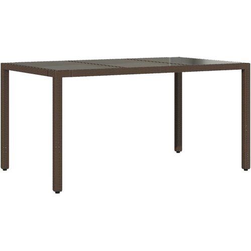  5-dijelni vrtni blagovaonski set s jastucima poliratan smeđi Smeđa 150 x 90 x 75 cm Slike