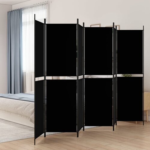 VidaXL Paravan 6-delni črn 300x200 cm blago Slike