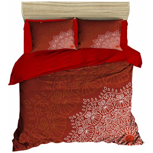  441 redwhitebrown double quilt cover set Cene