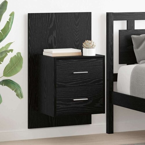 vidaXL Wall-mounted noćni ormarić 2 pcs Crni hrast 48,5 x 32,5 x 80 cm Cijene