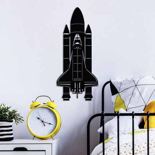 Wallity Zidna dekoracija Space Shuttle, 60 x 27 cm, Crna Cijene