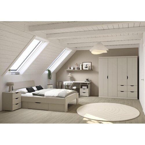 Boxxx POSTELJA 140 cm x 200 cm , leseni material barve &amp;scaron;ampanjca Slike