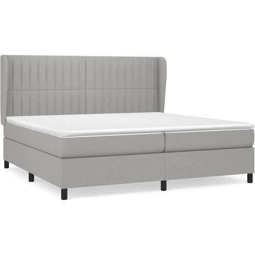 Maison Chic Box spring postelja - Vzmetna postelja z vzmetnico svetlo siva 200x200 cm blago SL7243, (21904570) Cene