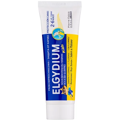 Elgydium Kids zobna pasta za otroke okus Banane (2-6) 50 ml