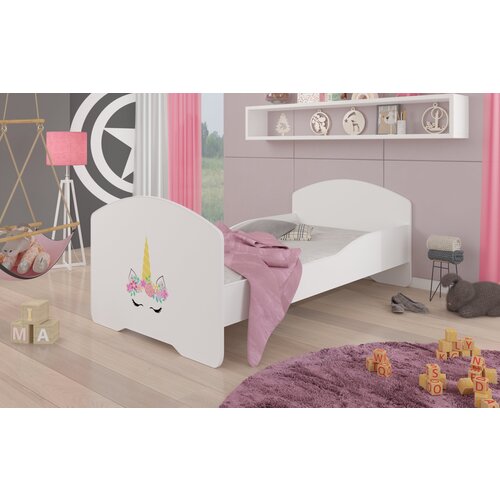 ADRK Djeji krevet PEPE GIRL WITH WINGS s ogradicom 160X80 cm - BIJELA Slike