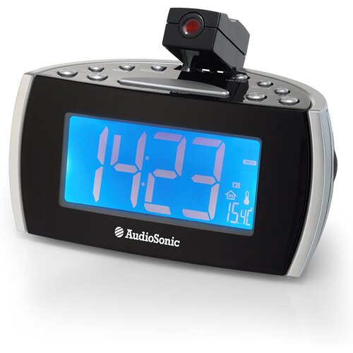 Audiosonic Radio sa satom i projektorom CL-1486, Crni Slike