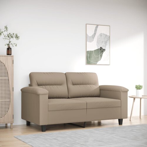 vidaXL Kavč dvosed taupe 120 cm tkanina iz mikrovlaken Cene