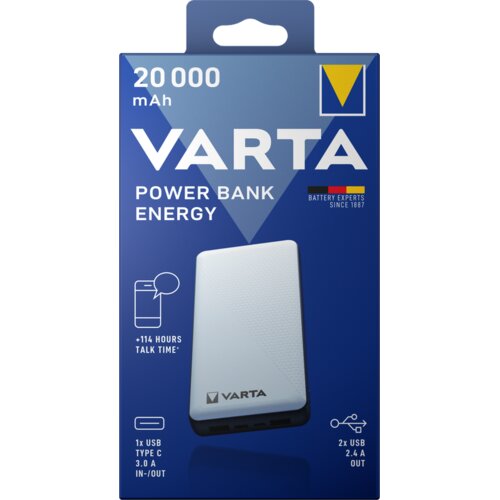 Varta power bank energy 20000 bela Cene