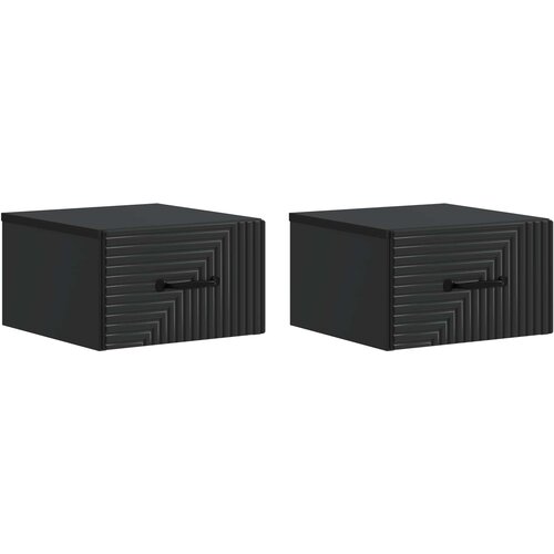  Noćni ormarić za montažu na zid 2 pcs Crna 34,5 x 33 x 20 cm Cene