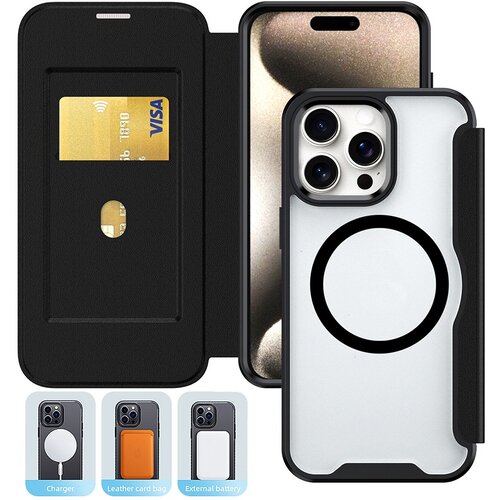 INF Črna magnetna denarnica iz PU usnja, združljiva z iPhone 16 - RFID za&scaron;čita, (5000275359) Cene