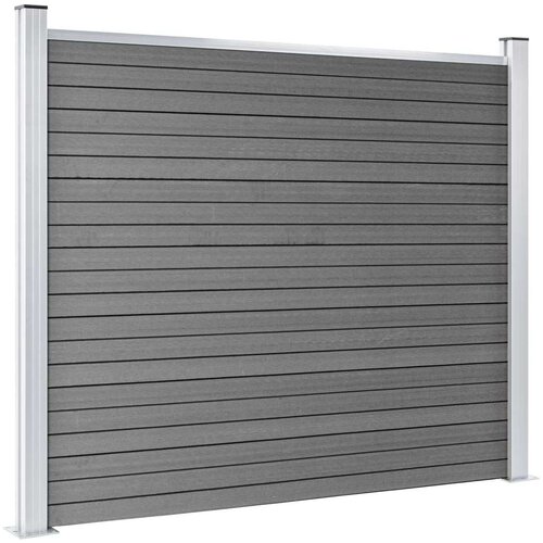 VidaXL set panela za ogradu WPC 353 x 146 cm sivi Slike