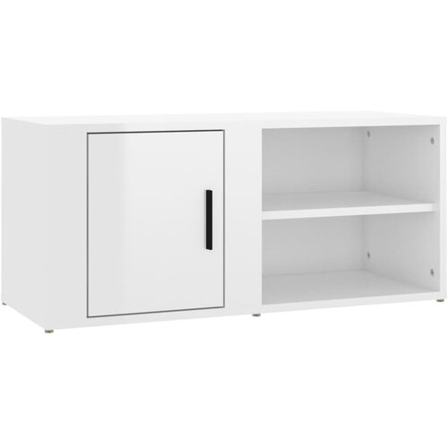 Maison Chic TV omarica - TV stojalo - Televizijska omarica visok sijaj bela 80x31,5x36 cm inženirski les, (21698854) Slike