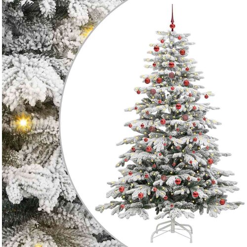 vidaXL Umetno Zložljivo Božično Drevo Bela 210 cm PE in PVC Cene