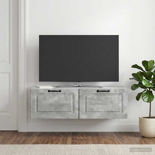  ormar za zid Betonska siva 98 x 41 x 30 cm Konstruirano drvo Slike