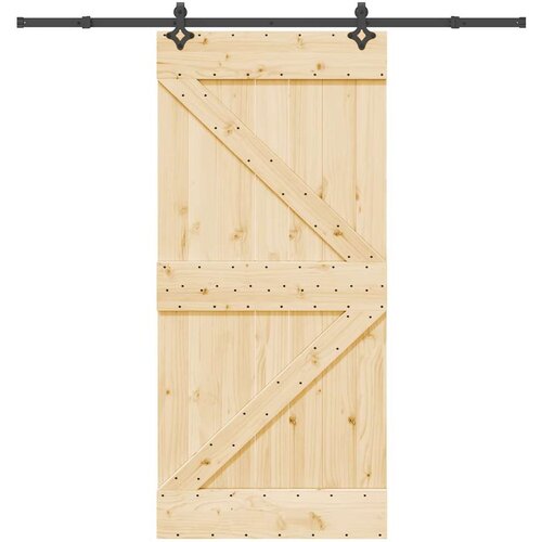 vidaXL Drsna vrata s kompletom vodil 95x210 cm trdna borovina Cene