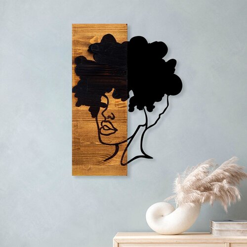 Wallity Zidna dekoracija Afrička žena, 35x3x50 cm, Crna Cijene
