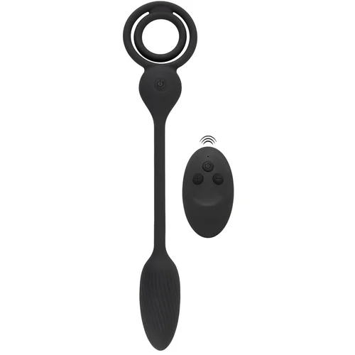 Rebel Cock & Ball Ring with RC Butt Plug Black