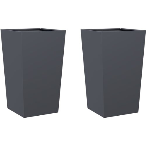 Maison Chic Vrtna visoka greda - cvetlična korita - Cvetlični Lonec 2 kosa antracit 45x45x75 cm jeklo, (21788722) Slike