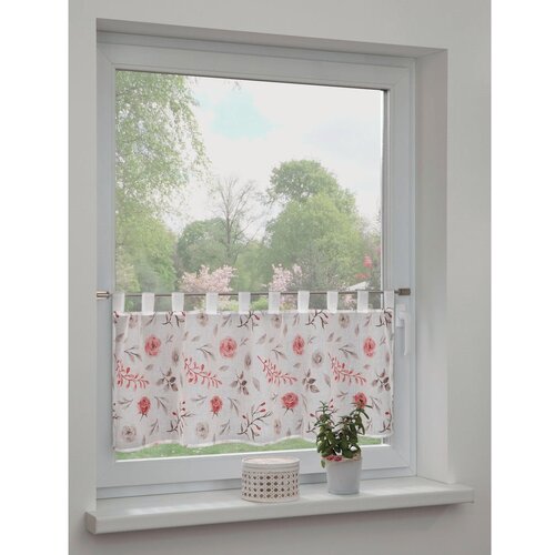 Sehlbach Belo-rožnata prosojna zavesa 135x45 cm Rose &amp;ndash; Slike