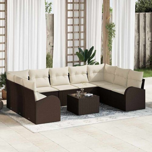  Set sofe s jastukom 10 pcs Smeđa Poli Ratan Cene