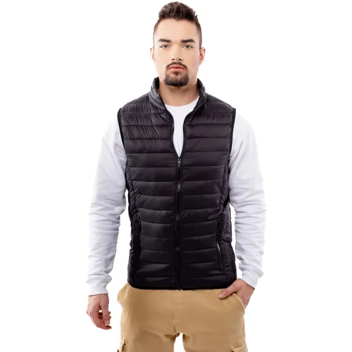 Glano Men's quilted vest - black