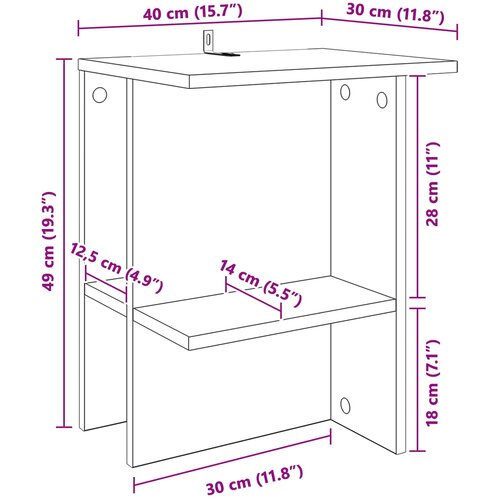  Kava Stol Dimljeni hrast 40 x 30 x 49 cm Konstruirano drvo Slike