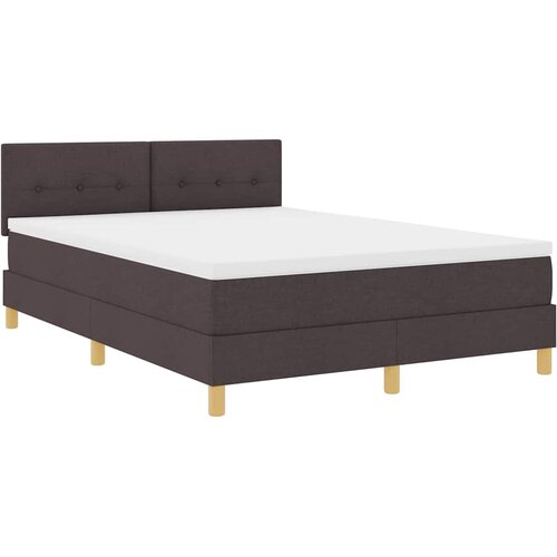  LED Box Spring Krevet Tamno smeđa 140 x 200 cm tkanina Slike