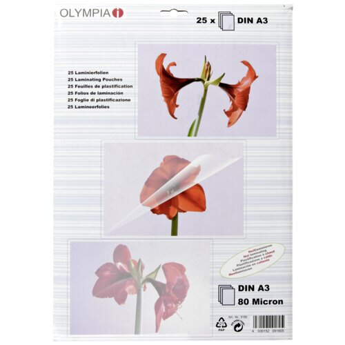 Olympia 1x25 Laminating pouches DIN A3 80 micron 9180 Cijene